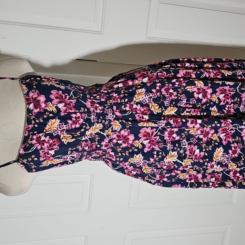 Old Navy Sun Dress. Floral Spaghetti Strap Dress. Size Small. Linen/rayon Cruise - Picture 2 of 12